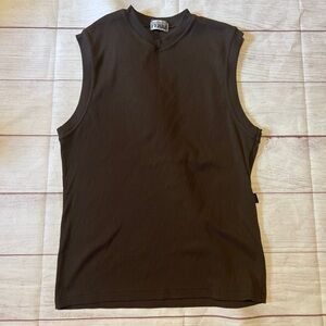 Gianfranco ferre Brown Sleeveless Ribbed Tank Top size large